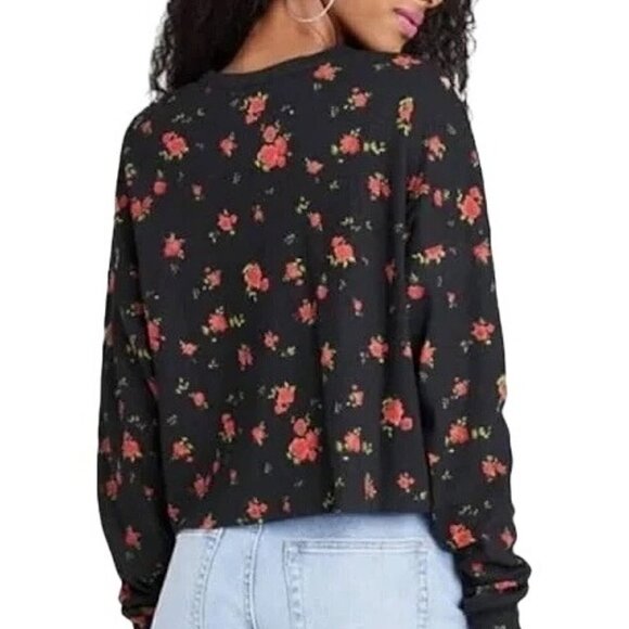 Floral Long Sleeve Cropped Top | Wild Fable | Medium - Picture 11 of 12